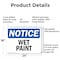 Signmission Wet Paint, 24 in W x Rectangle, Aluminum OS-2PACK-NS-A-1824-L-19034 - alternate 4